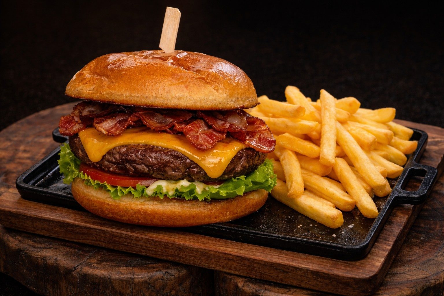 Hamburger Artesanal Bacon — cardápio do Hotel Holambra